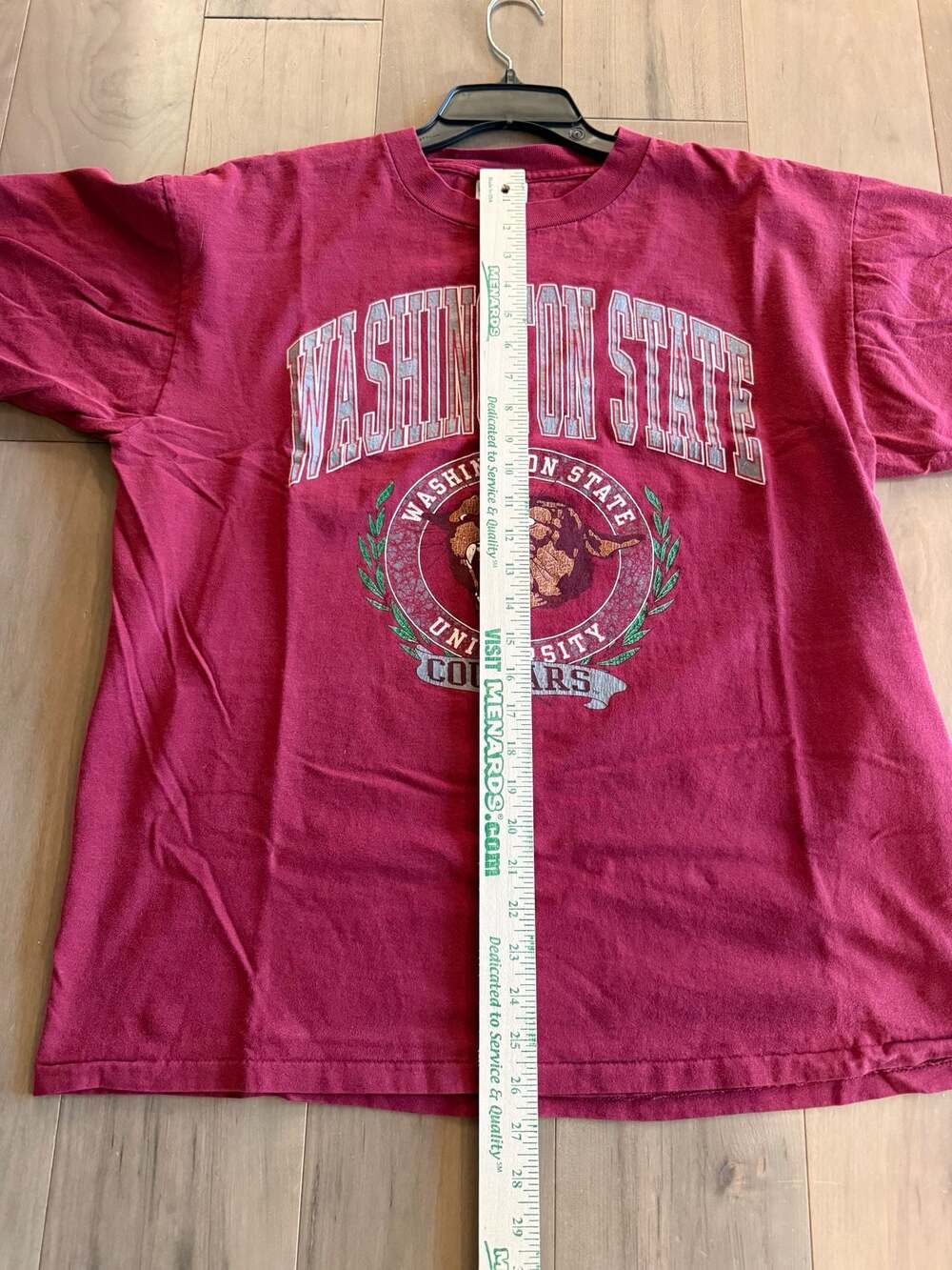Vintage 90s Washington State University Cougars T-Shirt XL Oneita Power-T - Picture 4 of 5